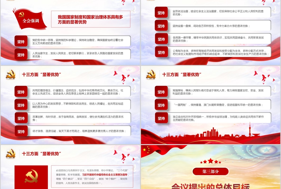 学习贯彻十九届四中全会精神微党课PPT模板