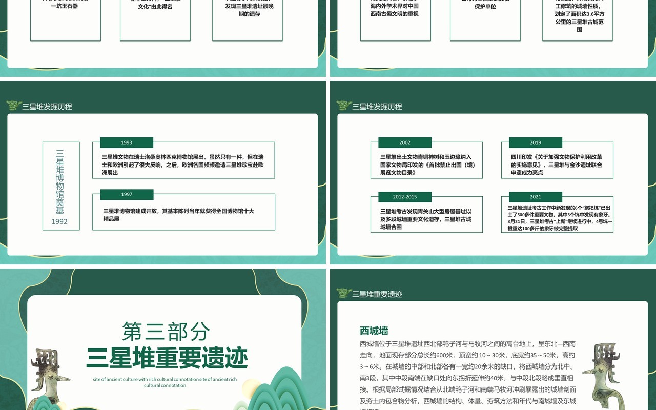 文化内涵丰富古蜀文化三星堆遗址动态PPT模板