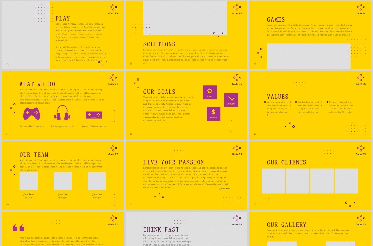 游戏公司宣传介绍PPT版式模板Gaming Company PowerPoint Presentation Template