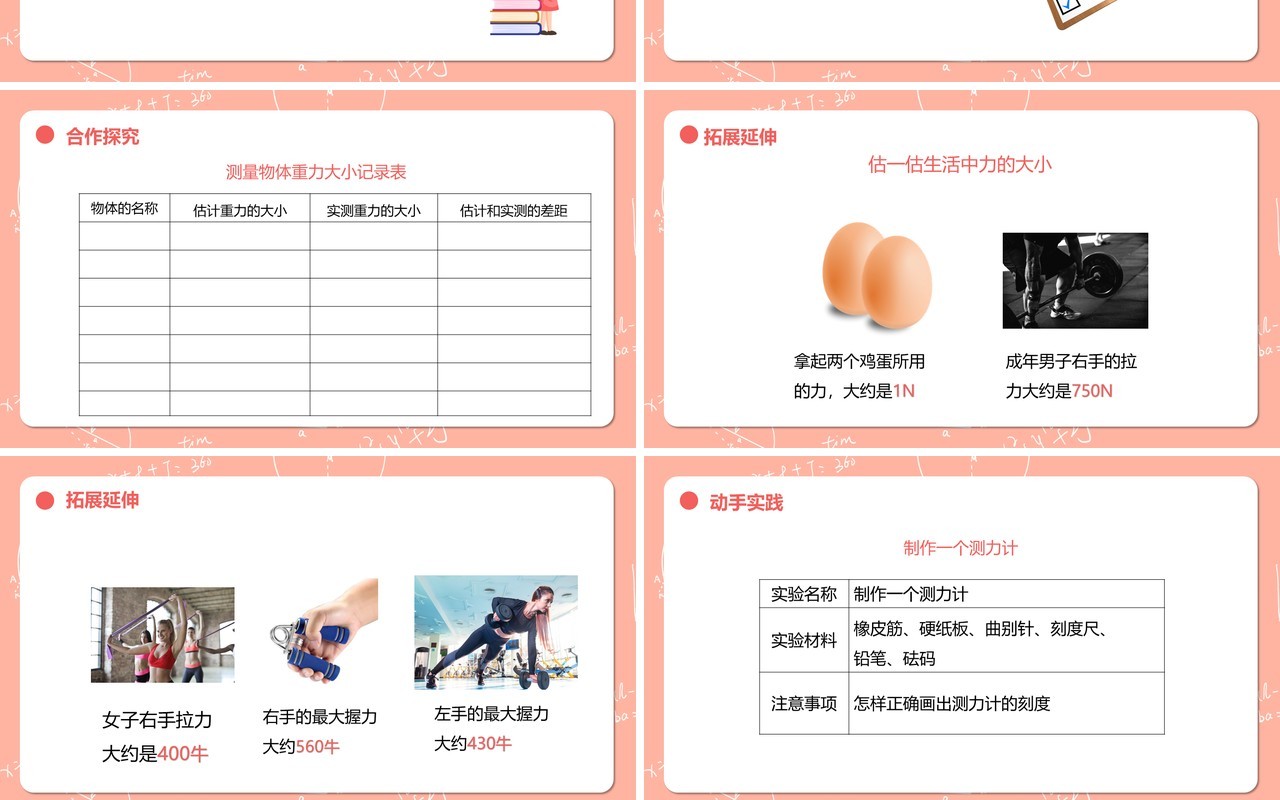 教科版五年级科学上册测量力的大小PPT模板