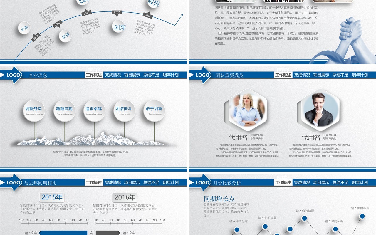 简单工作总结PPT模板汇报