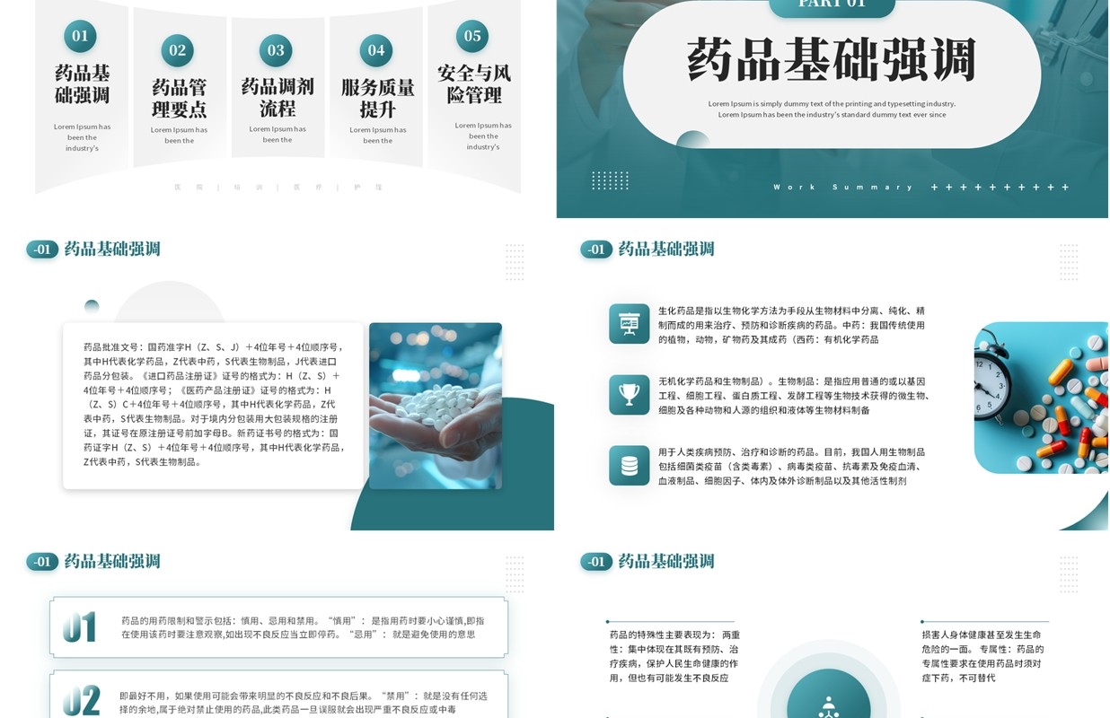 绿色简约风医院药房月度培训PPT模板