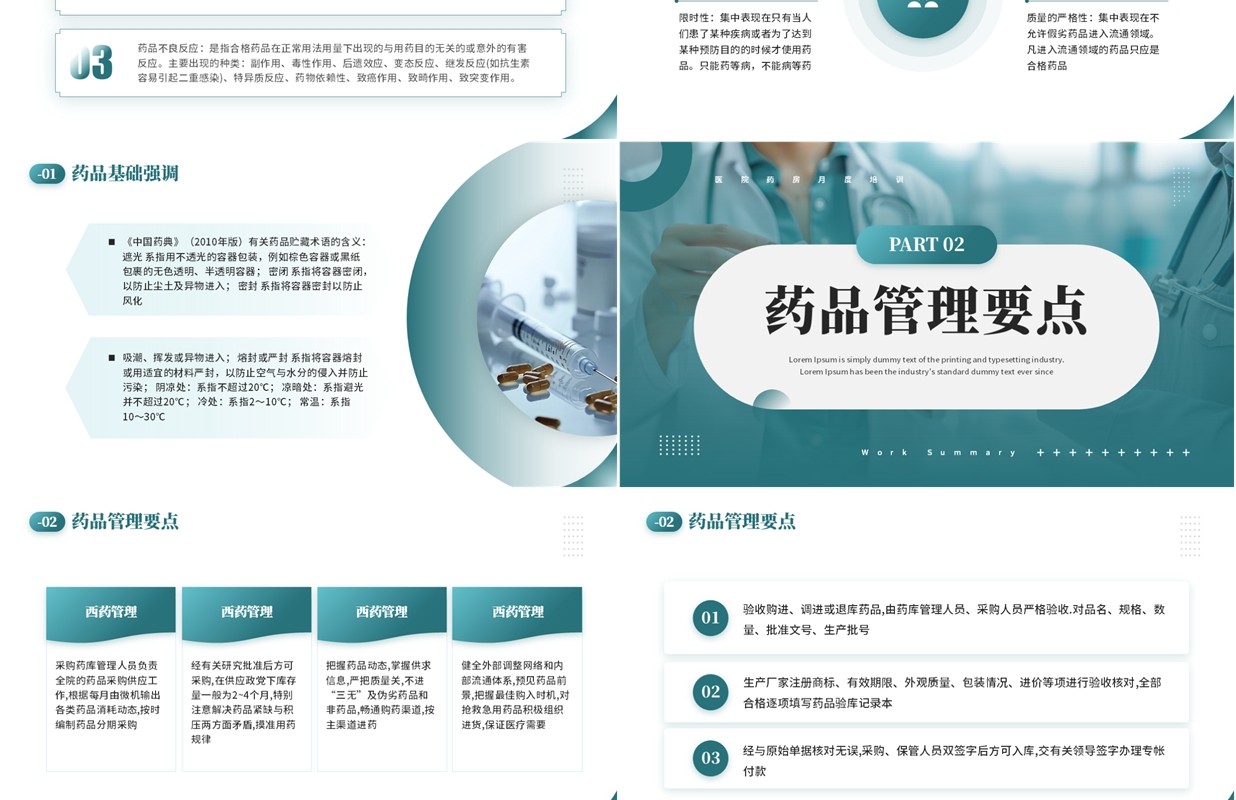 绿色简约风医院药房月度培训PPT模板