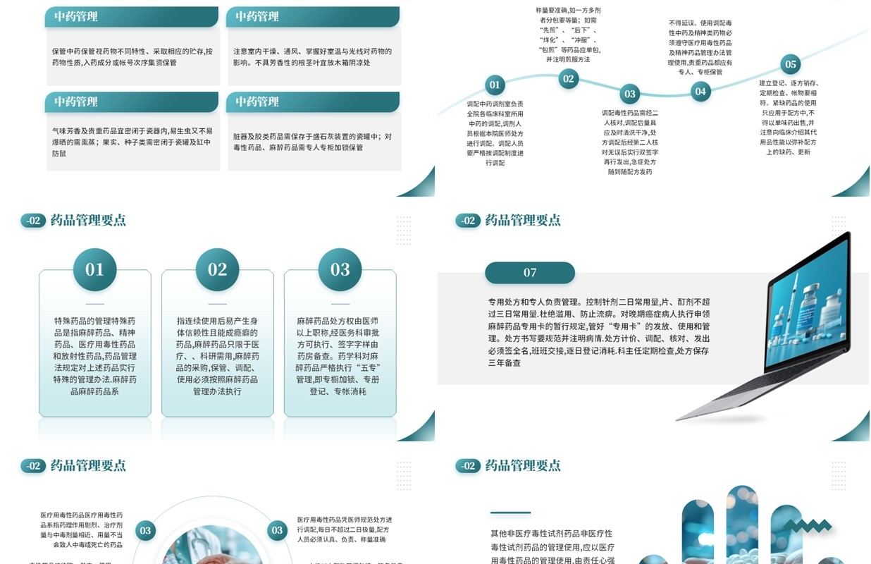 绿色简约风医院药房月度培训PPT模板