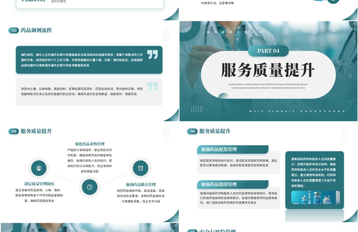 绿色简约风医院药房月度培训PPT模板
