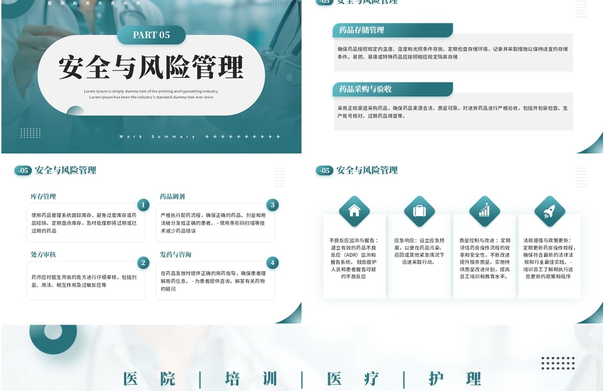 绿色简约风医院药房月度培训PPT模板