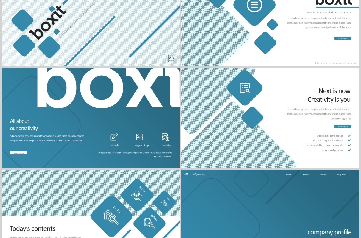 公司项目介绍PPT模板版式设计Boxit Powerpoint Template