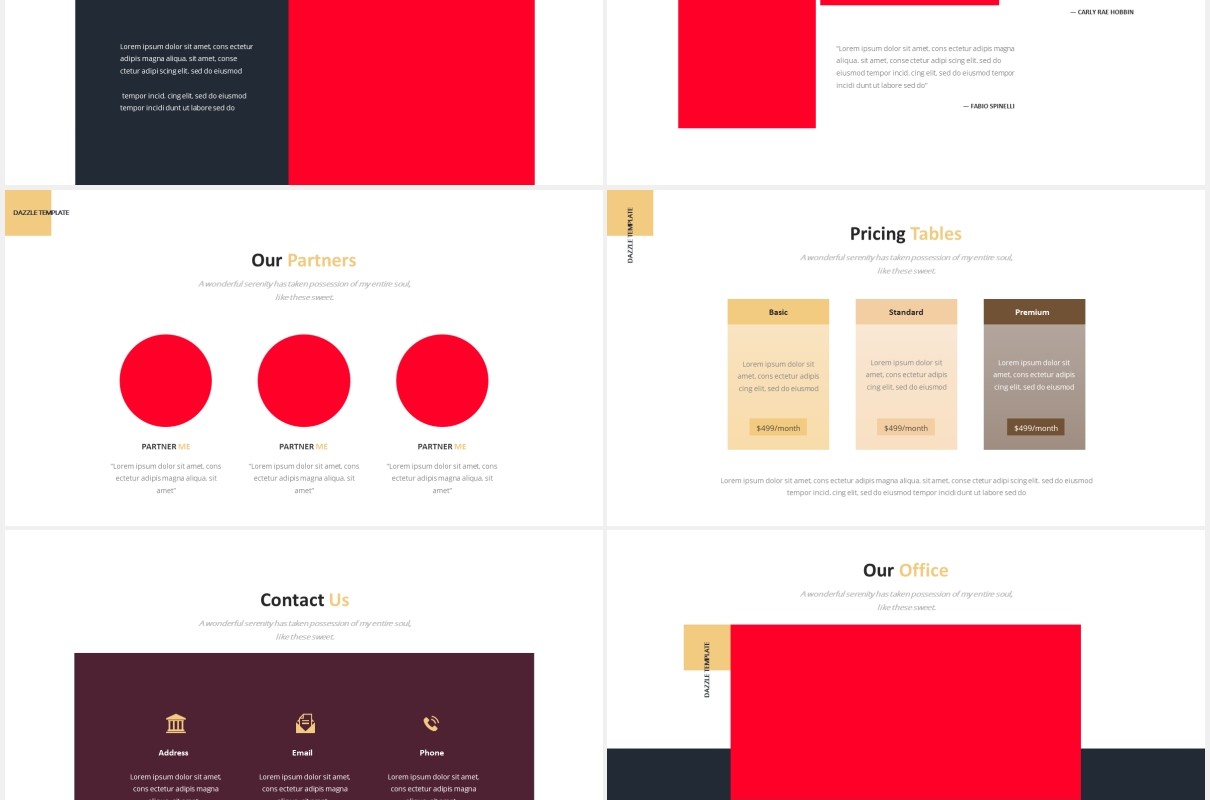 摄影作品图片展示排版设计PPT模板Dazzle Photography Powerpoint Template