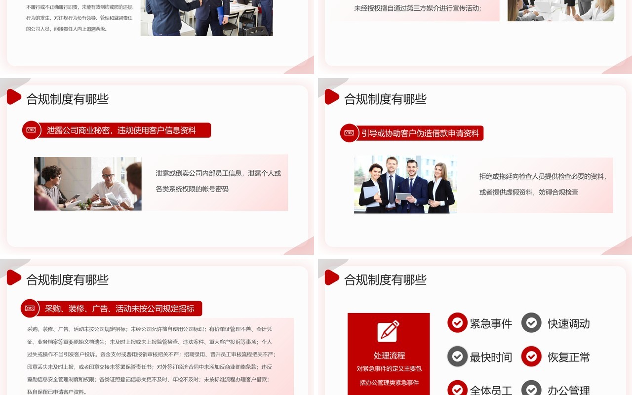 红色商务风企业合规制度宣导培训PPT模板