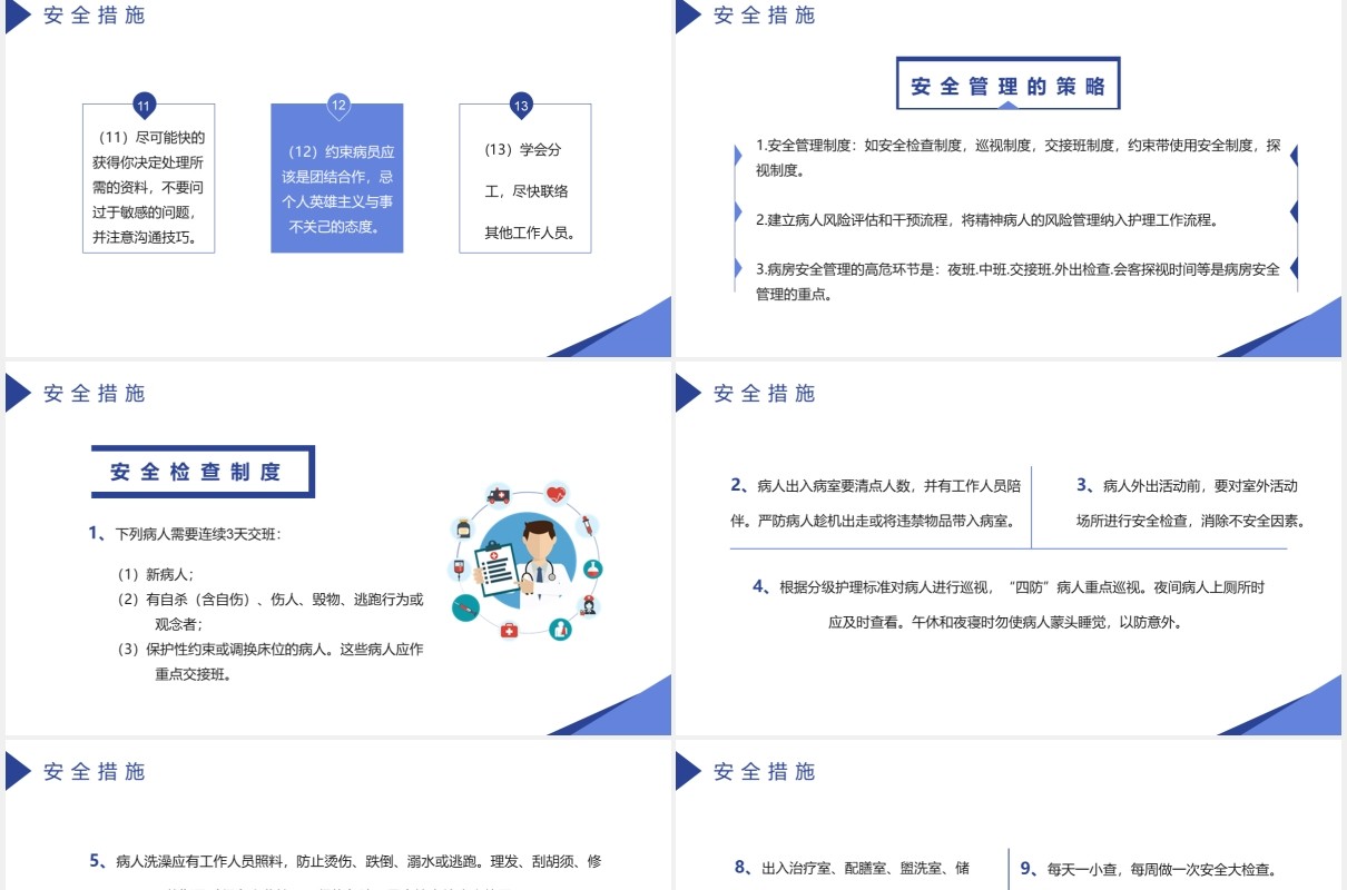 商务风病区安全管理新护士上岗前培训通用PPT模板