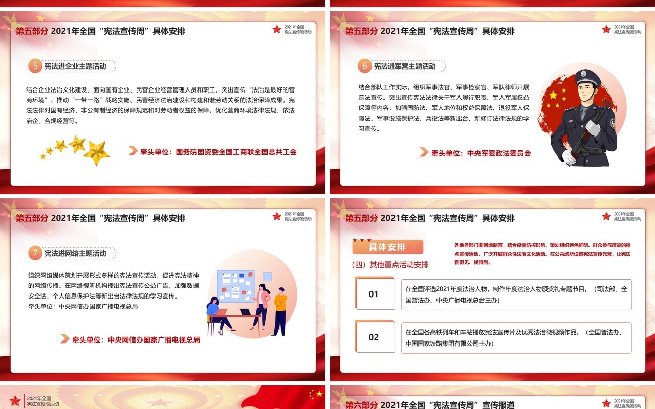 红色党政风全国宪法宣传周PPT模板