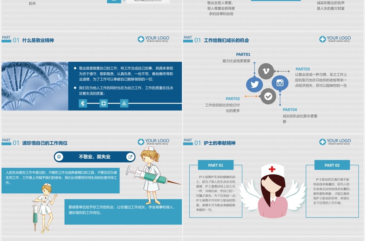 医院护士岗前培训课件PPT模板