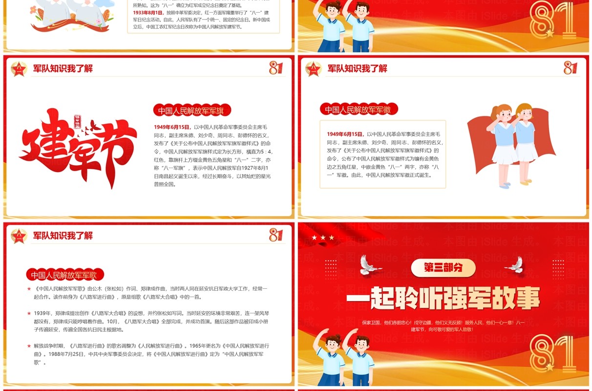 红色党政风红动童心荣耀致敬PPT模板
