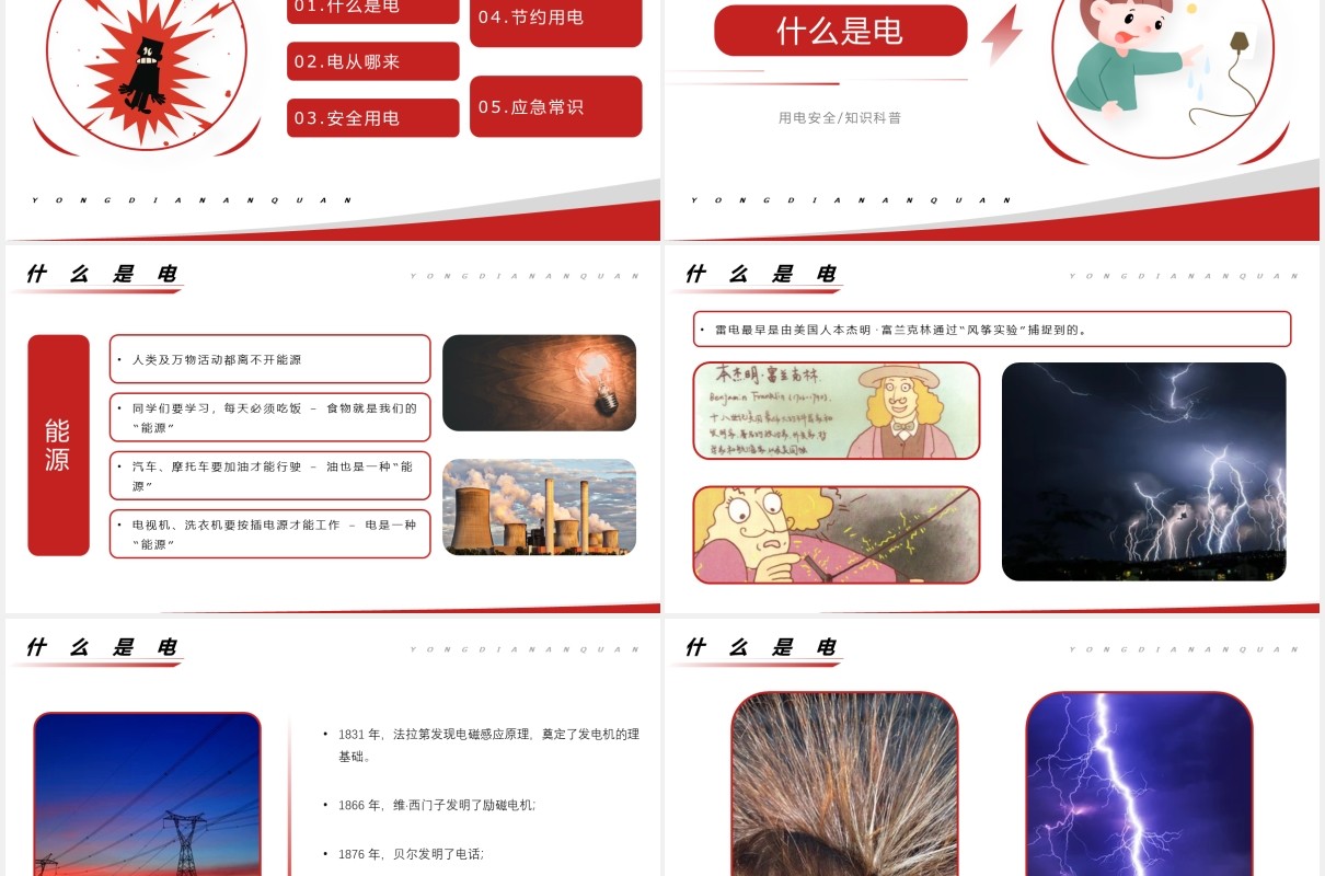 用电安全知识科普培训PPT模板