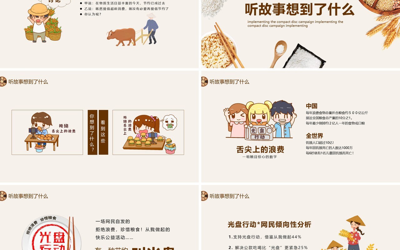 厉行节约光盘行动课件动态PPT模板