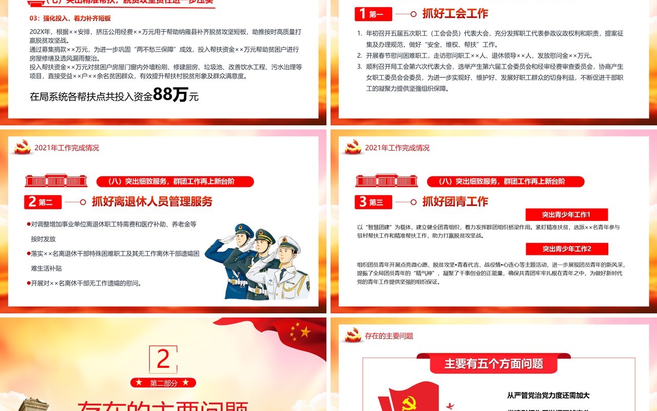 党支部年终述职总结党政PPT模板