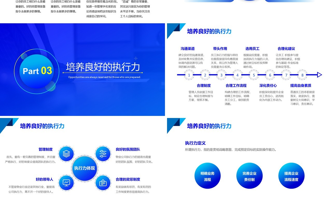 蓝色如何提升企业领导管理能力培训PPT模板