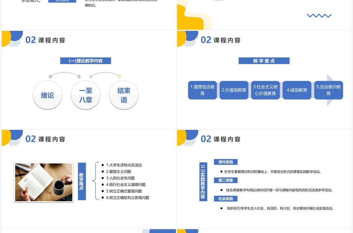 思想道德修养与法律基础教育说课PPT模板