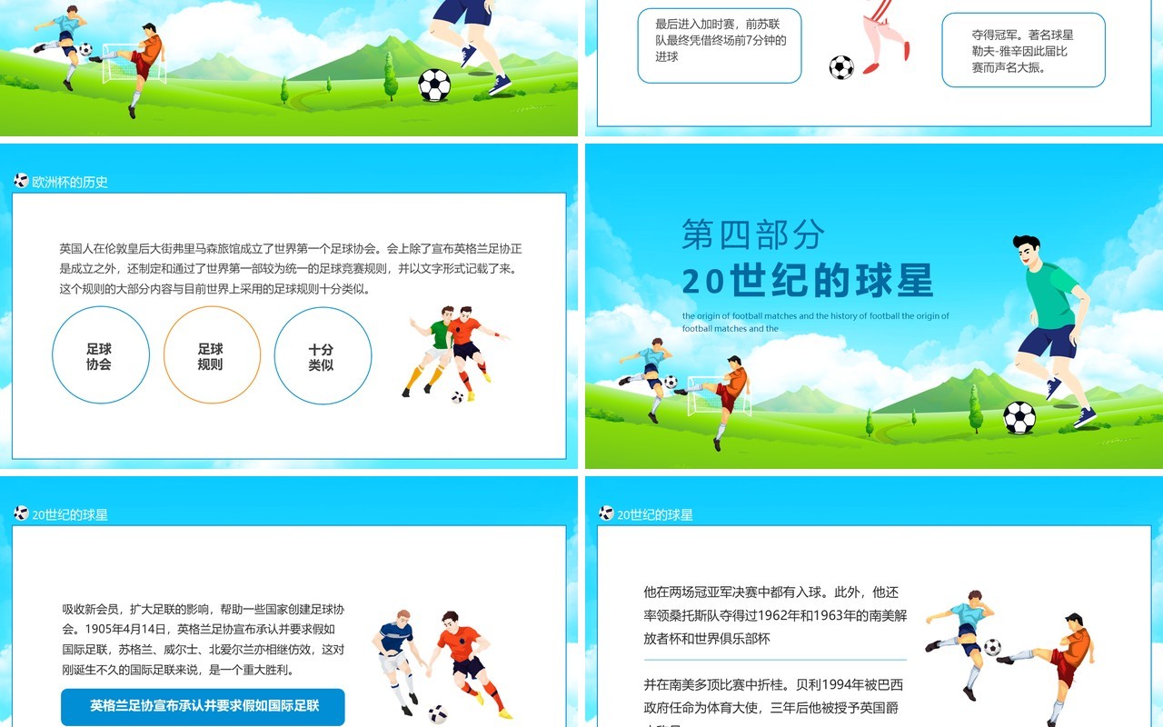 足球起源赛事来历足球史话动态PPT模板