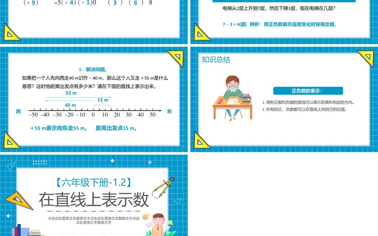 部编版六年级数学下册在直线上表示数课件PPT模板