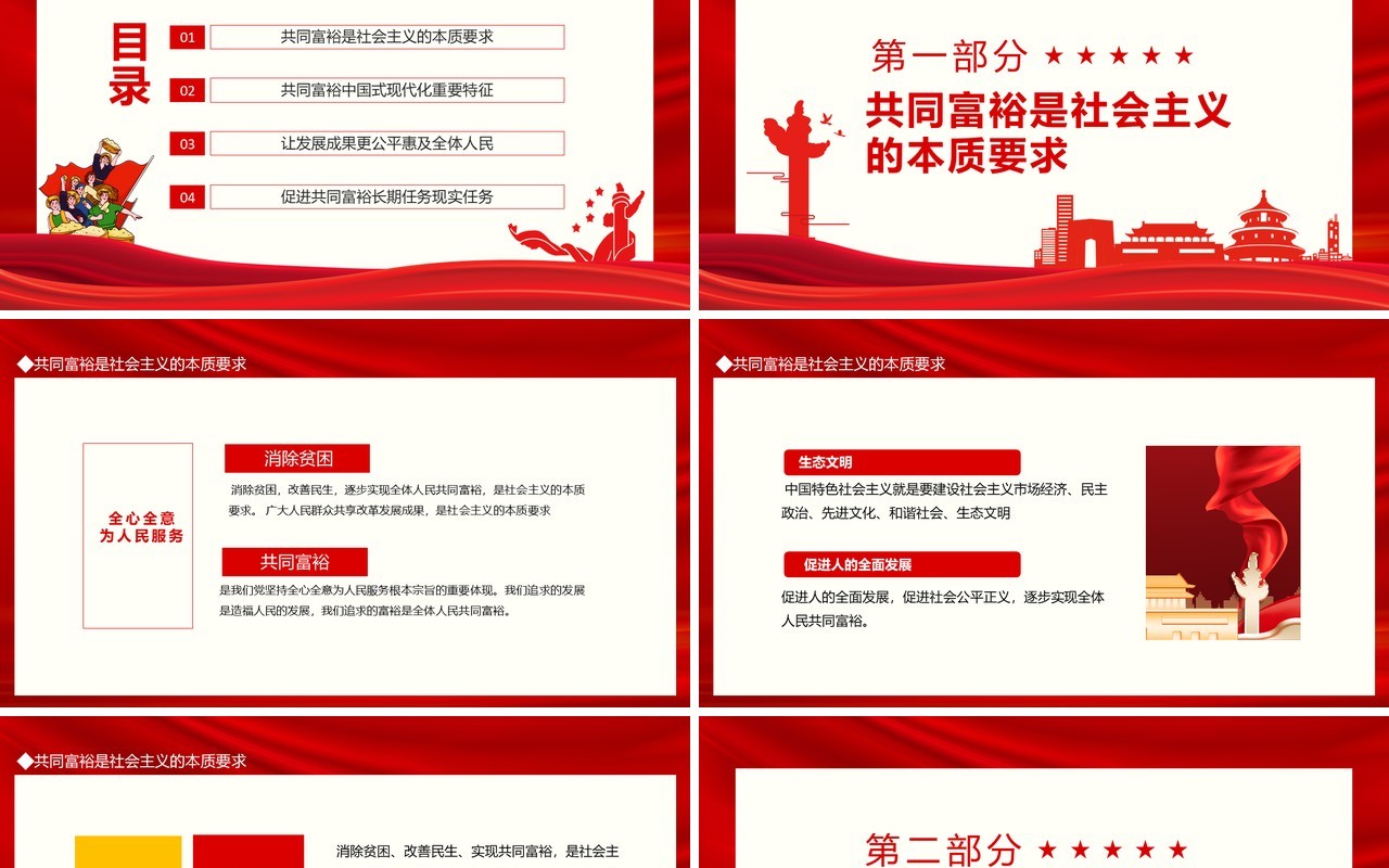 共同富裕是社会主义本质要求动态PPT模板
