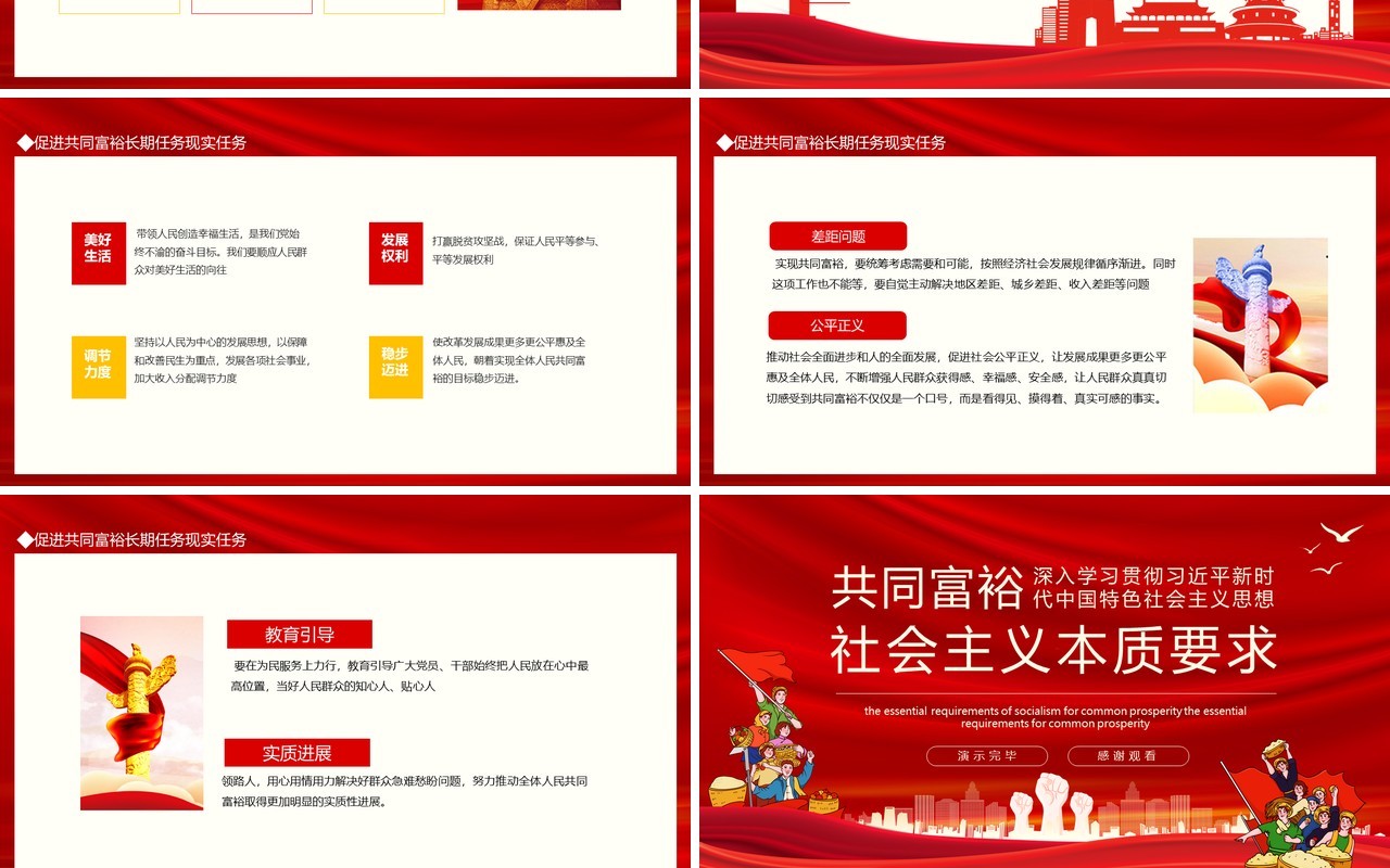 共同富裕是社会主义本质要求动态PPT模板
