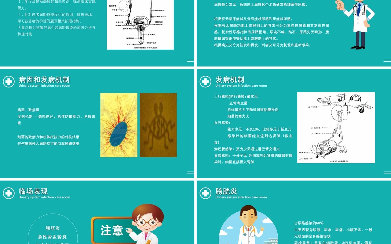 医疗医院泌尿系统感染护理查房PPT模板