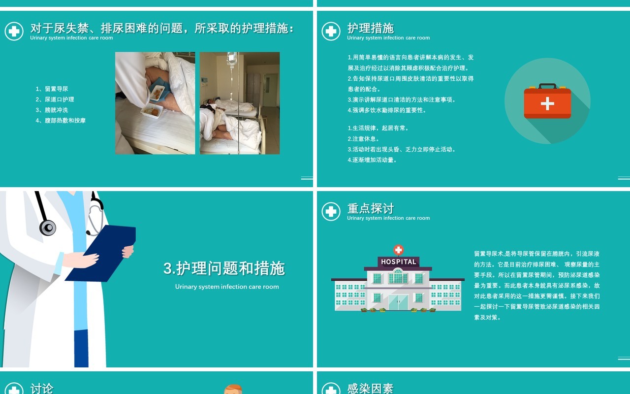 医疗医院泌尿系统感染护理查房PPT模板
