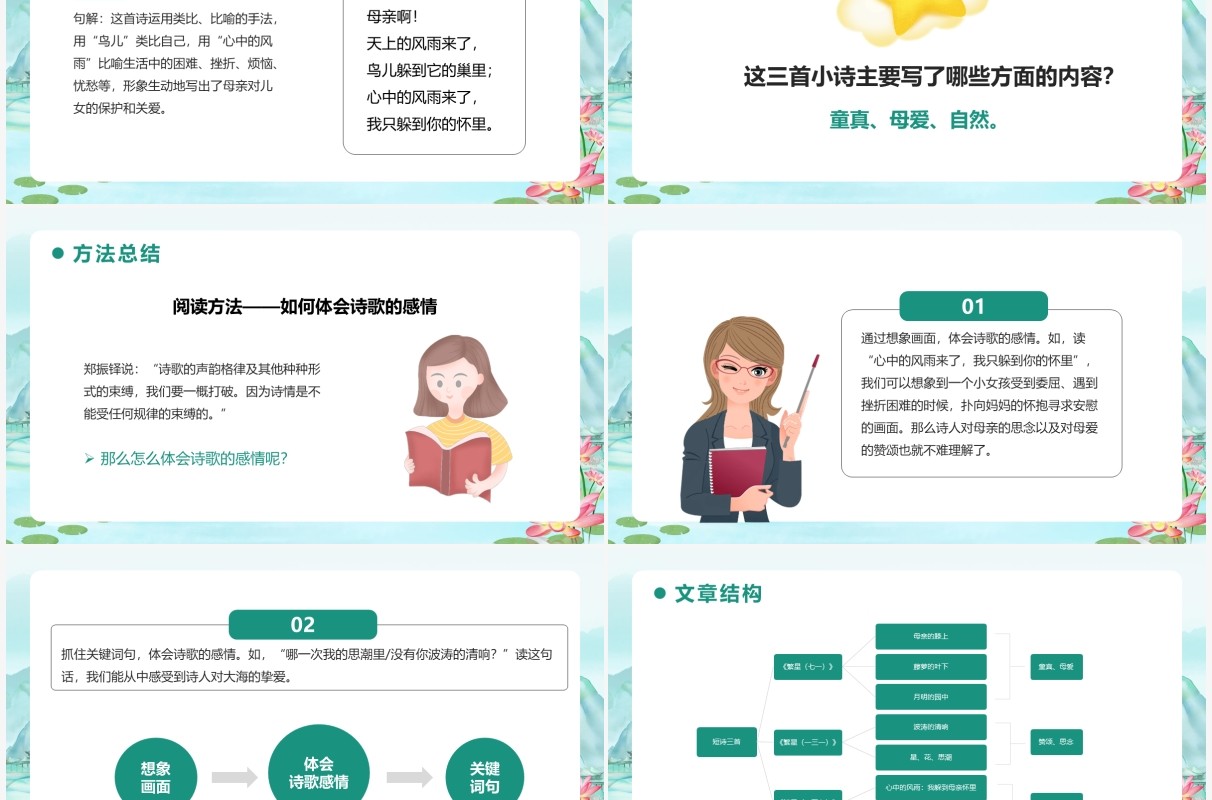 部编版四年级语文下册短诗三首课件PPT模板
