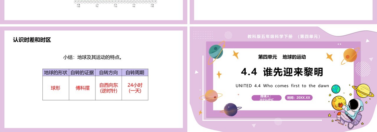 教科版五年级科学下册谁先迎来黎明课件PPT模板