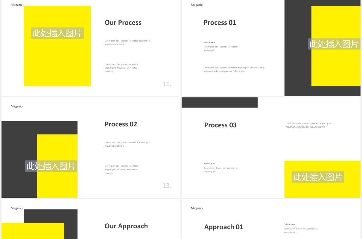 杂志封面图片版式设计PPT模板Magazine Lookbook Powerpoint Template