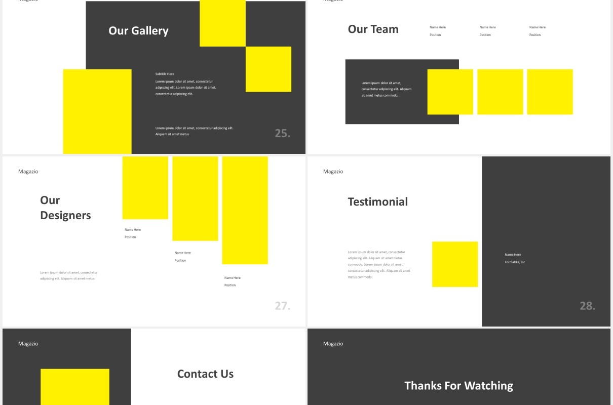 杂志封面图片版式设计PPT模板Magazine Lookbook Powerpoint Template