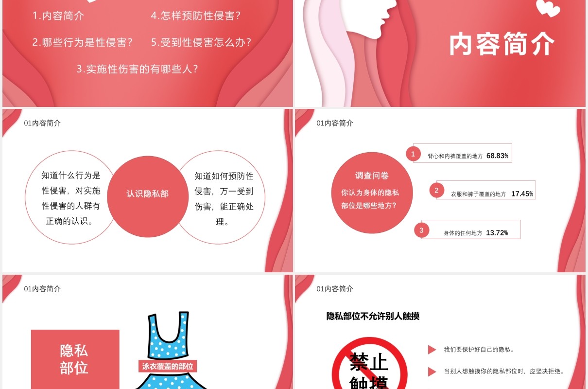 加强自我防卫共创平安人生防性侵害安全教育教育培训通用PPT模板