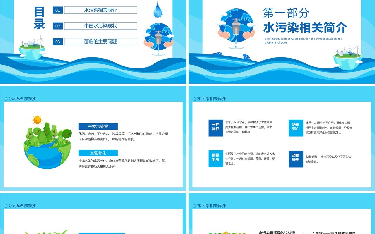 中国水污染简介中国水污染现状面临的问题动态PPT模板
