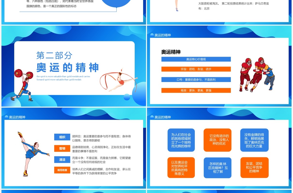 奥运精神比金牌更可贵弘扬奥运精神动态PPT模板
