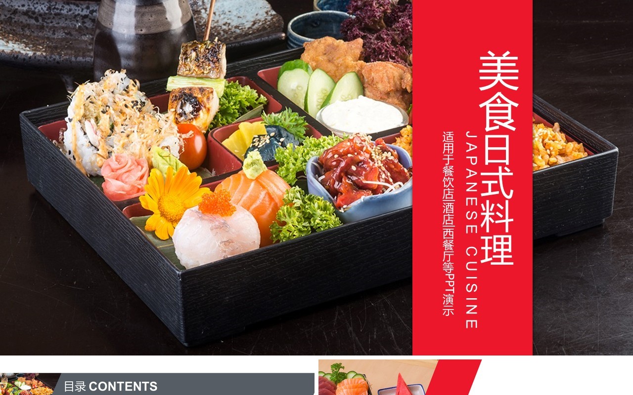 餐饮美食日式料理PPT模板