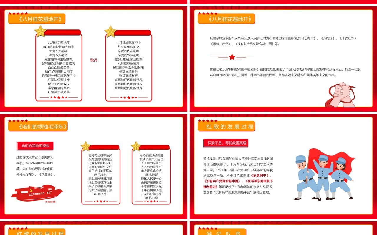 红色党政风唱红歌活动宣传介绍PPT模板