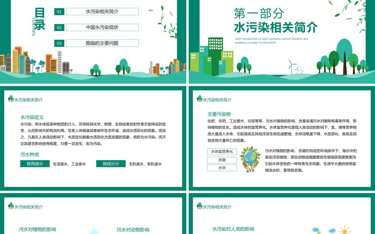 水污染简介中国水污染现状面临的问题动态PPT模板
