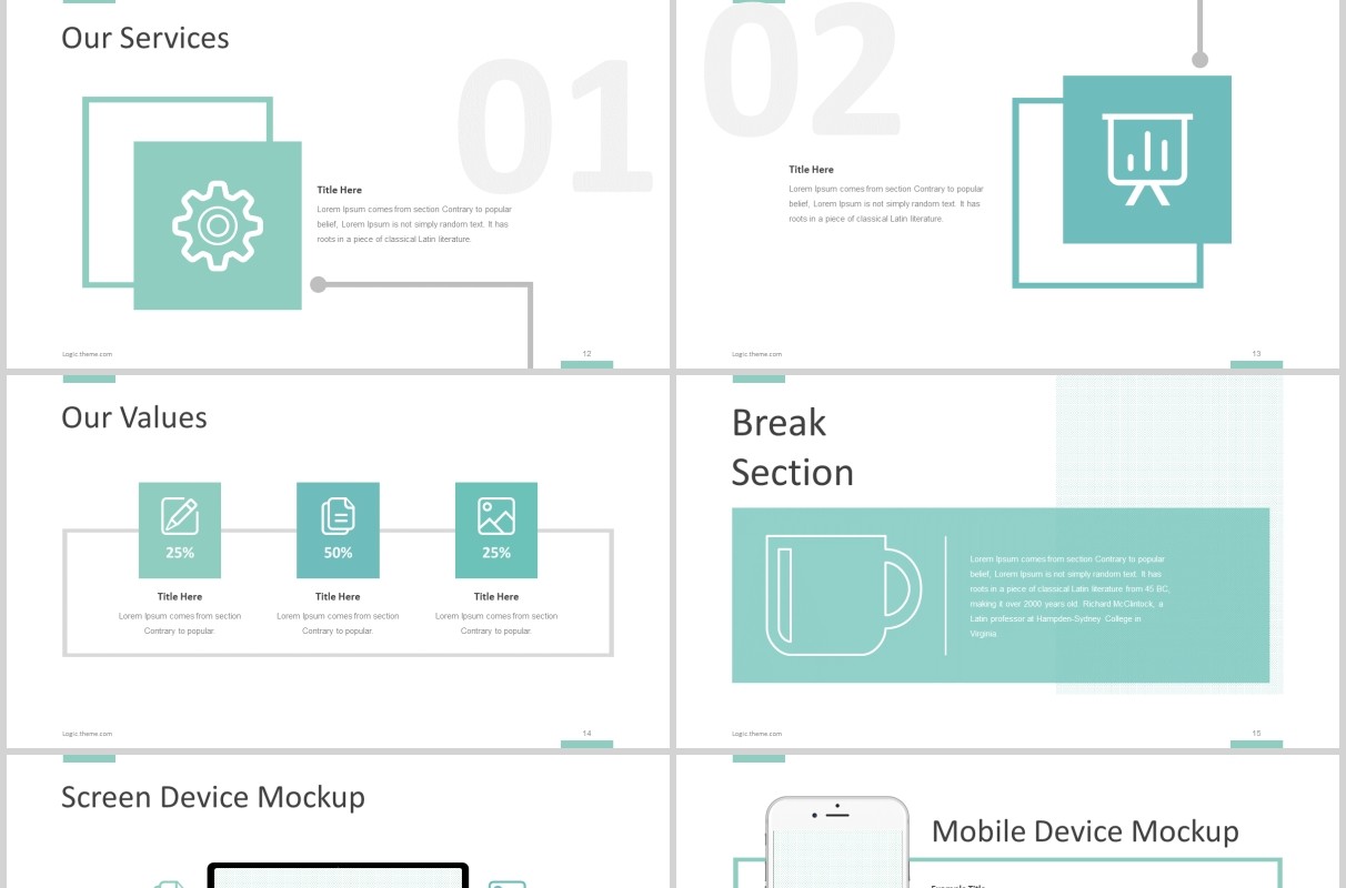 项目计划产品介绍宣传PPT模板版式设计Logic - Powerpoint Template