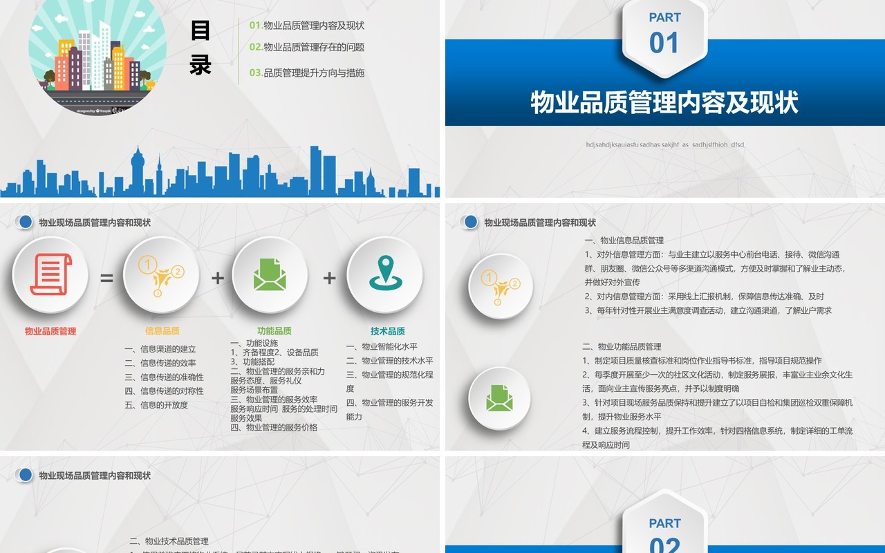 简洁物业公司品质管理提升思路PPT模板