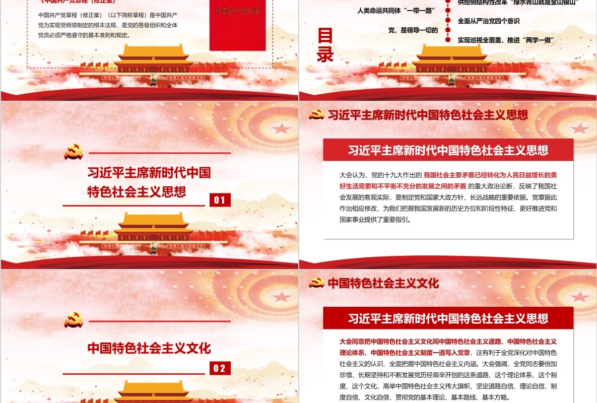 十九大新党章会议通过对党章的十项修改动态PPT模板