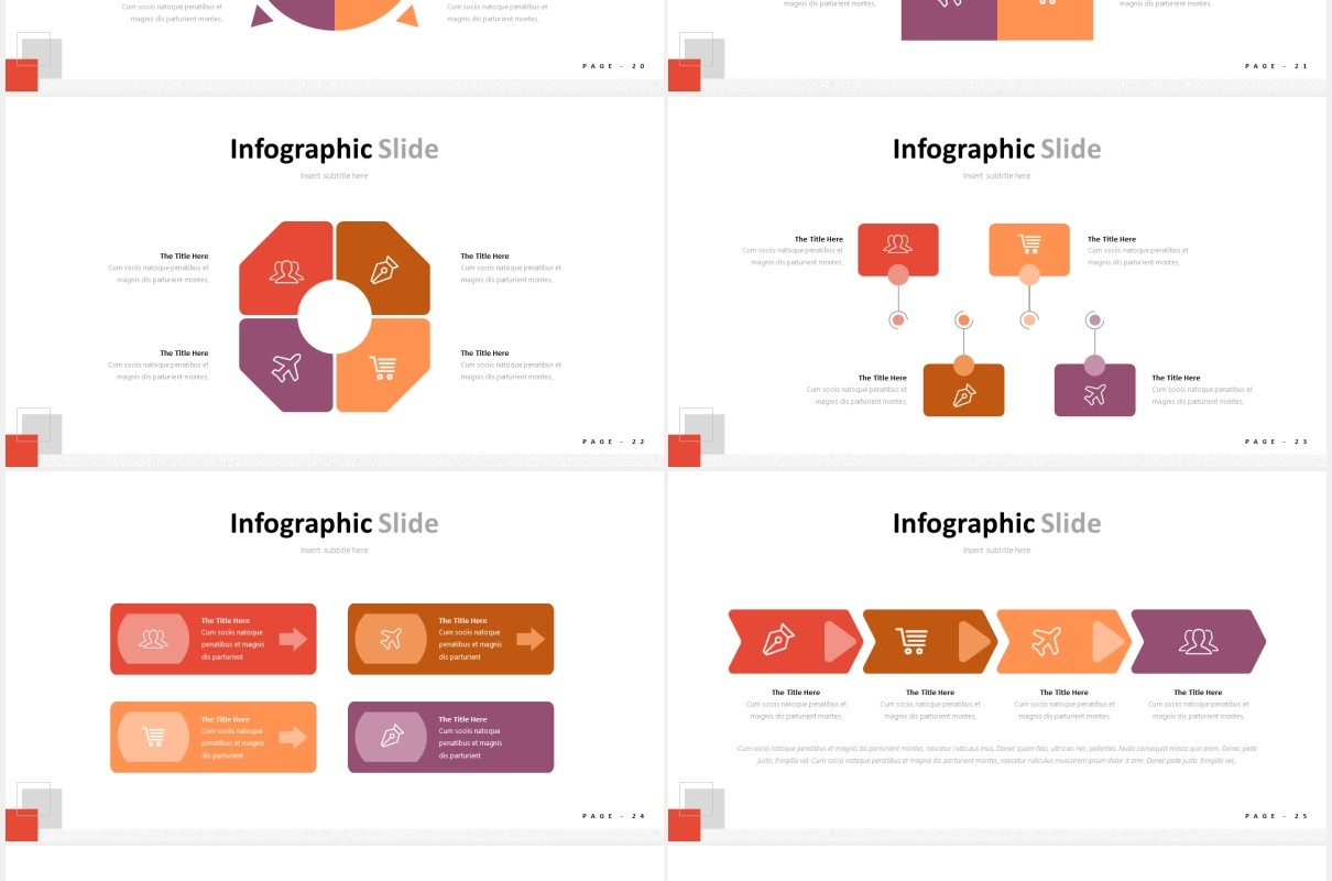 红色简约国外PPT图片排版图表模板freeland powerpoint template