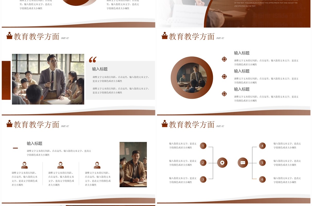 棕色简约风从心出发启迪未来教师年终总结报告PPT模板