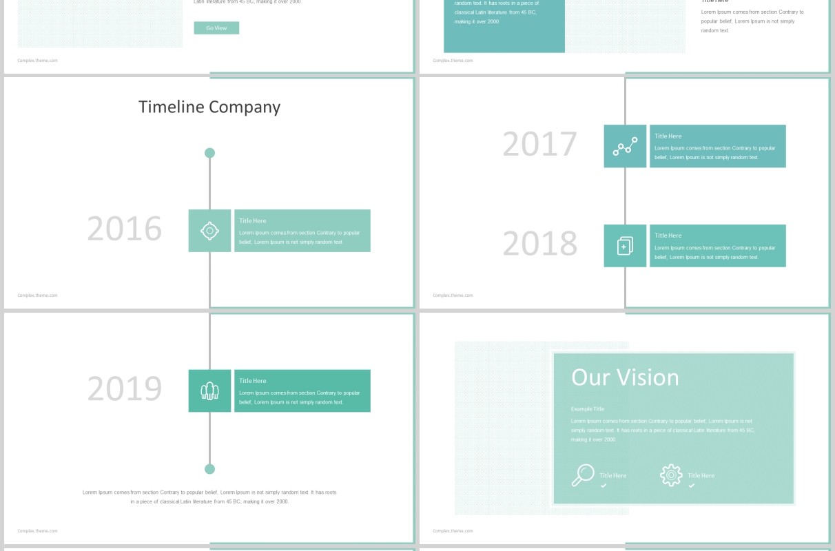 企业简介公司历程时间轴PPT版式模板Complex - Powerpoint Template