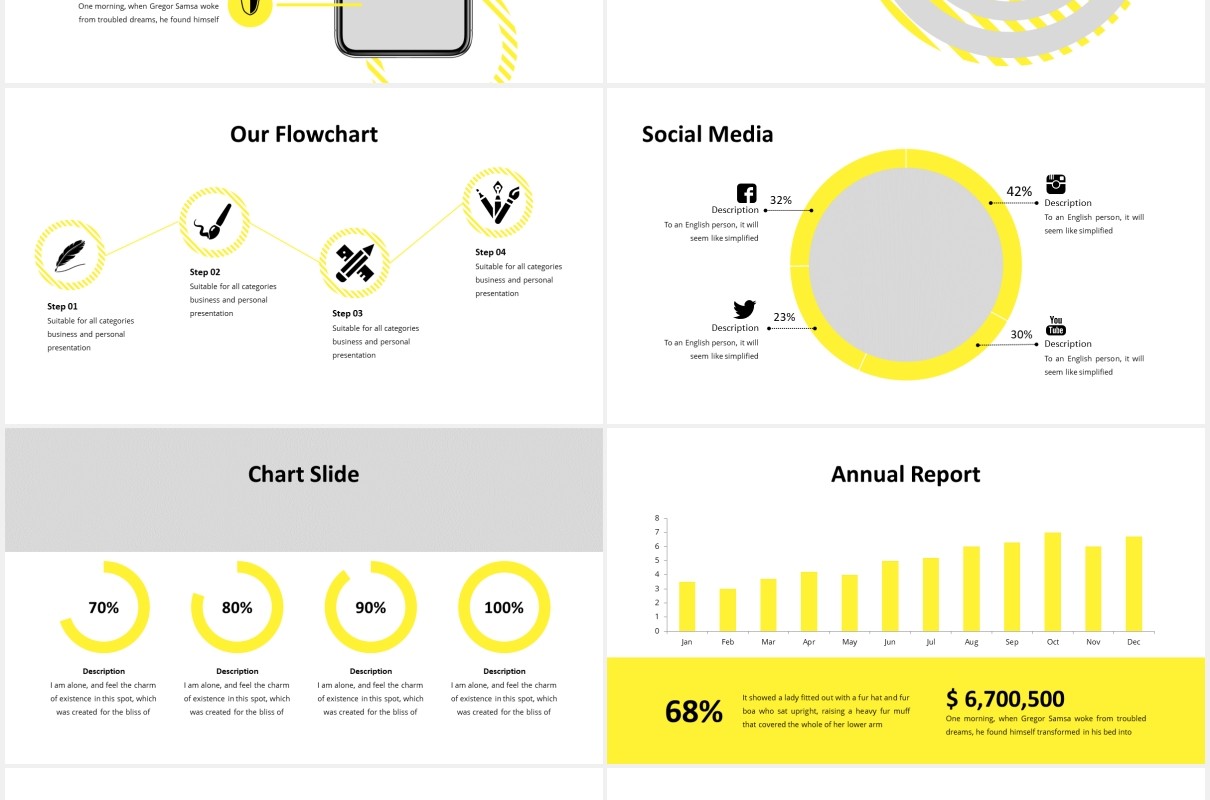 商务公司宣传PPT图片版式设计模板Dotted - Business Powerpoint Template
