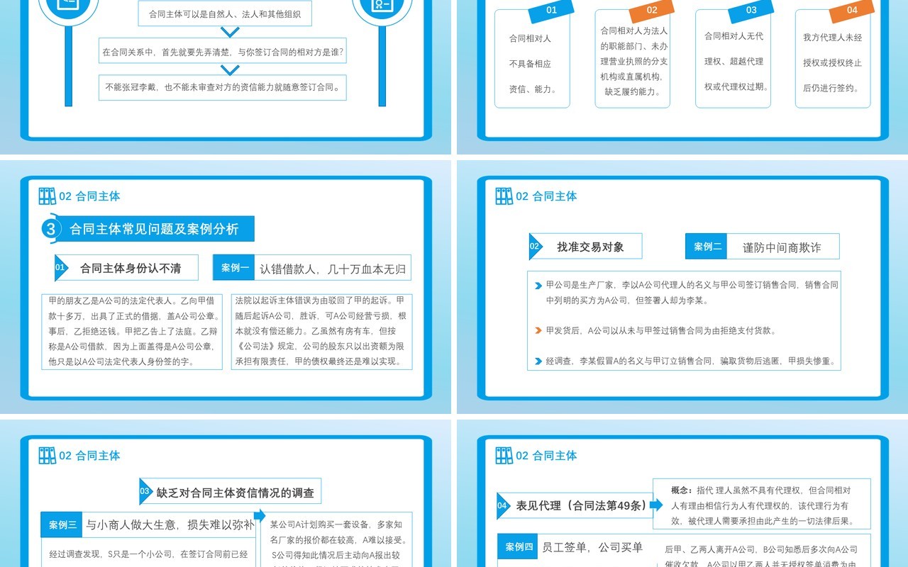 扁平化合同法合同管理合同实务培训PPT模板