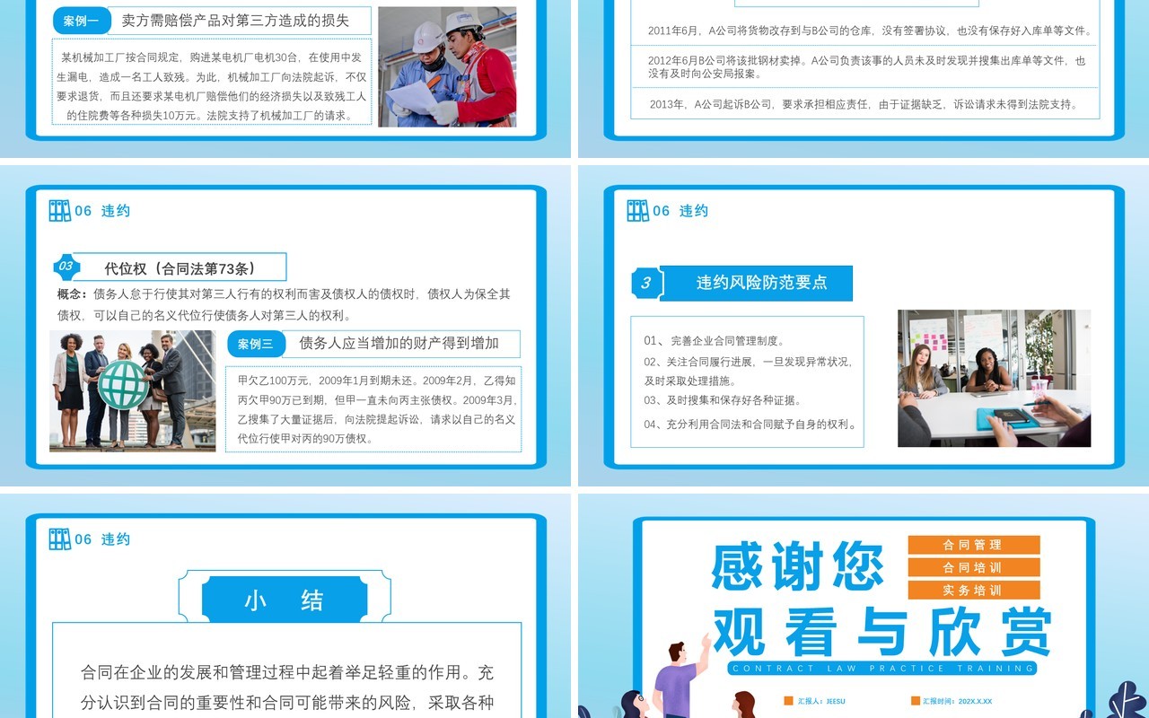 扁平化合同法合同管理合同实务培训PPT模板