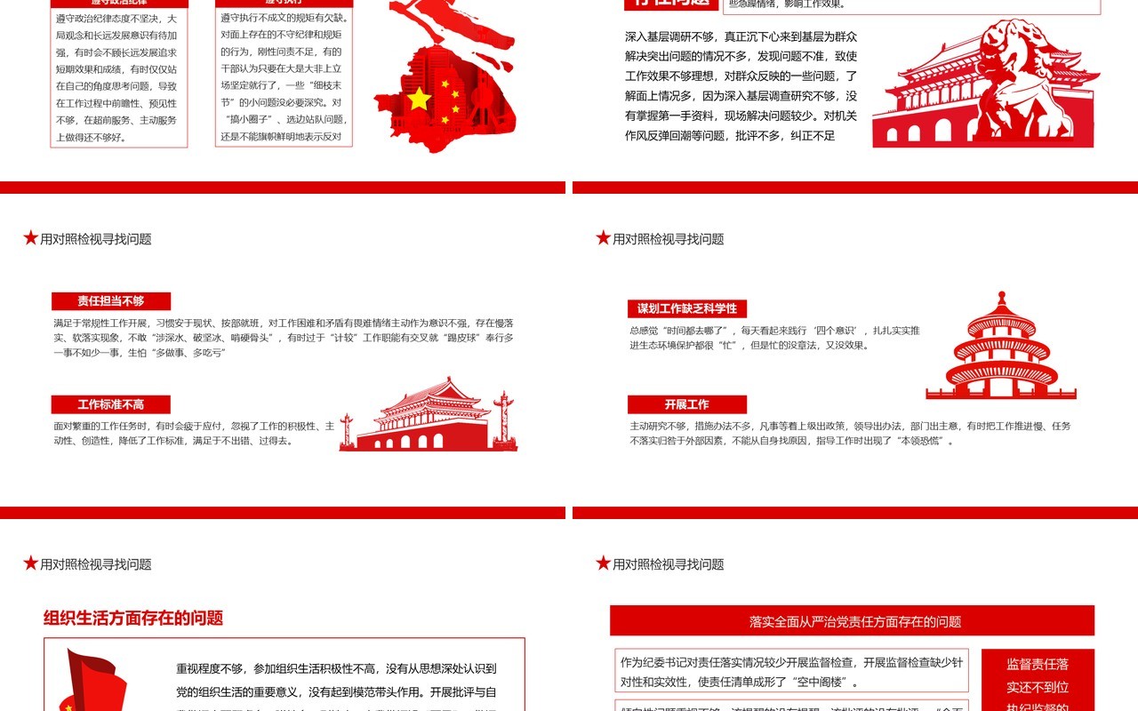 对照党章党规找差距问题清单及整改措施不忘初心牢记使命主题教育动态PPT模板