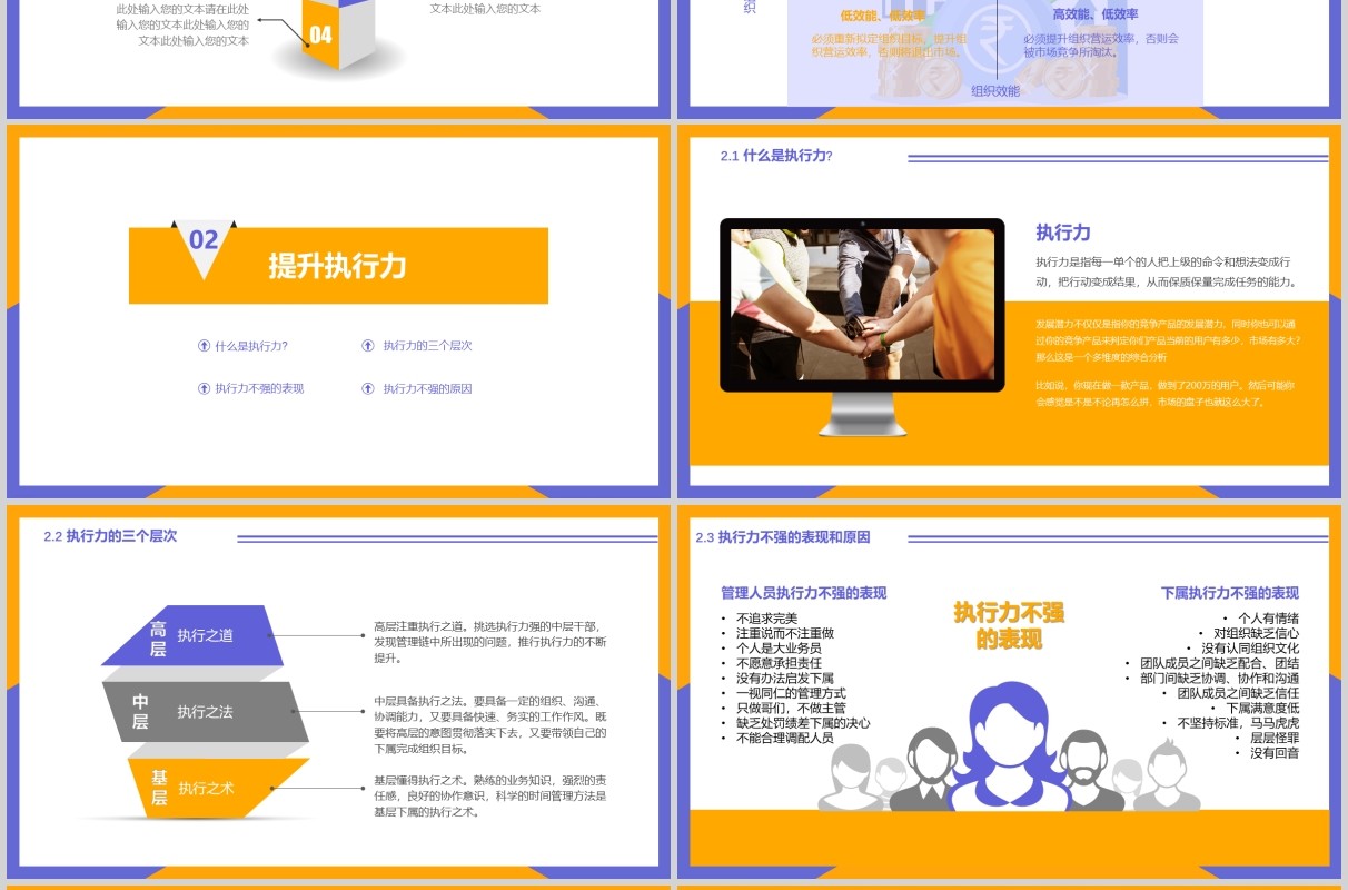 简约工作效率及能力提升培训管理PPT模板