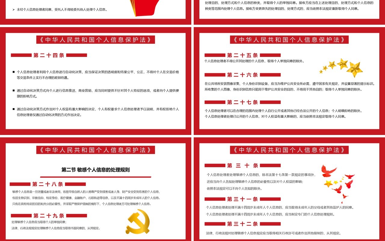 红色大气个人信息保护法动态PPT模板